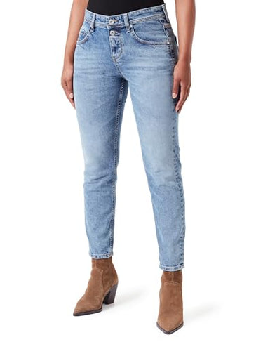 Marc OߴPolo Damen Jeanshose mit Stretch-Anteil Boyfriend Fit, Blau (Sustainable Clean Blue Wash), W29/L30 im Sale
